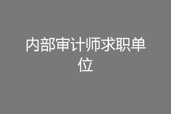 内部审计师求职单位