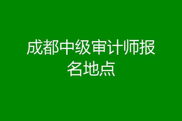 成都中级审计师报名地点