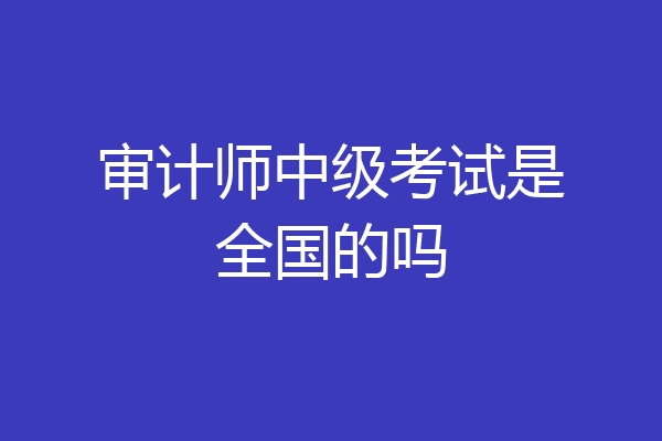 审计师中级考试是全国的吗