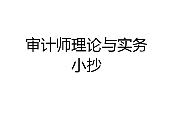 审计师理论与实务小抄