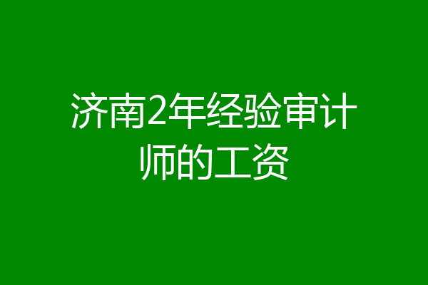 济南2年经验审计师的工资