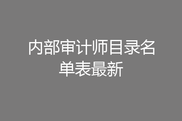 内部审计师目录名单表最新