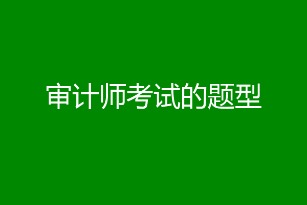 审计师考试的题型