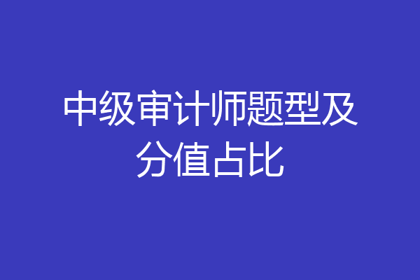 中级审计师题型及分值占比