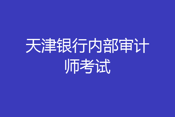天津银行内部审计师考试