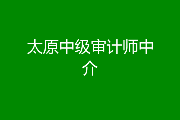 太原中级审计师中介