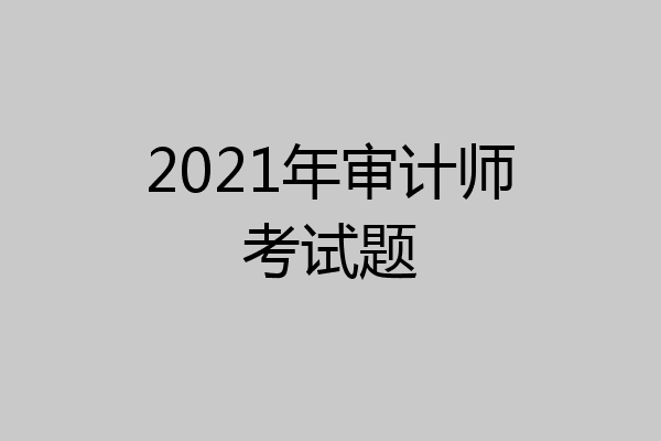 2021年审计师考试题
