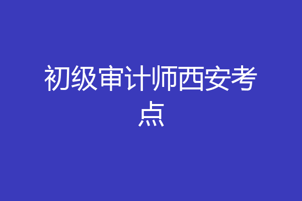 初级审计师西安考点