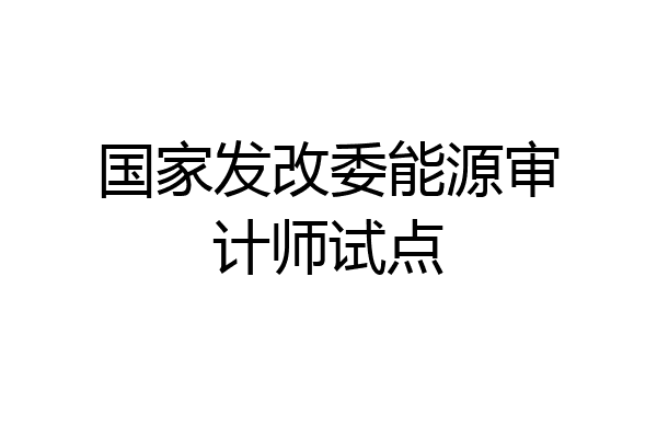 国家发改委能源审计师试点