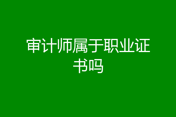 审计师属于职业证书吗