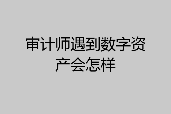审计师遇到数字资产会怎样