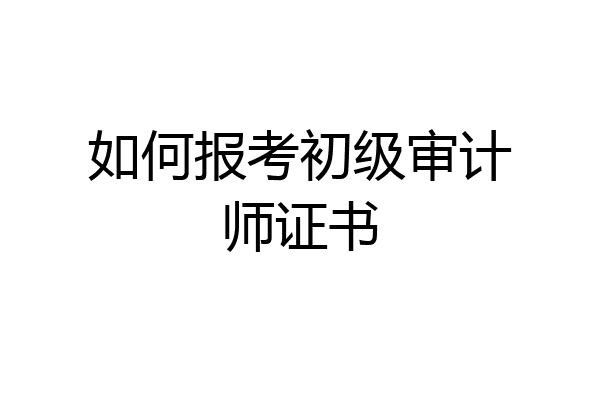 如何报考初级审计师证书