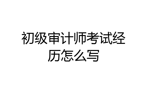 初级审计师考试经历怎么写