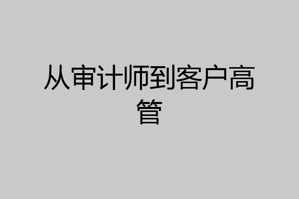 从审计师到客户高管