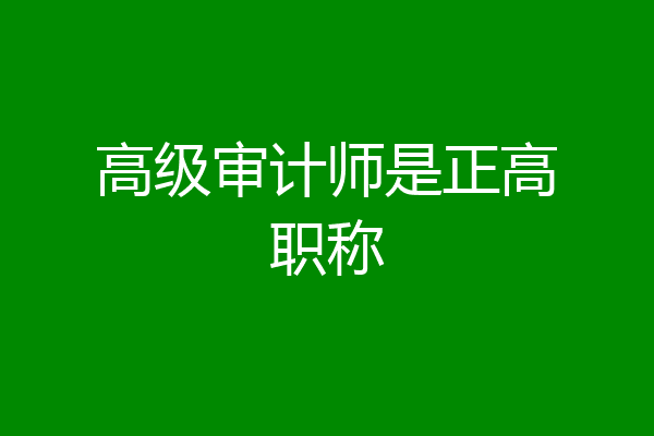 高级审计师是正高职称