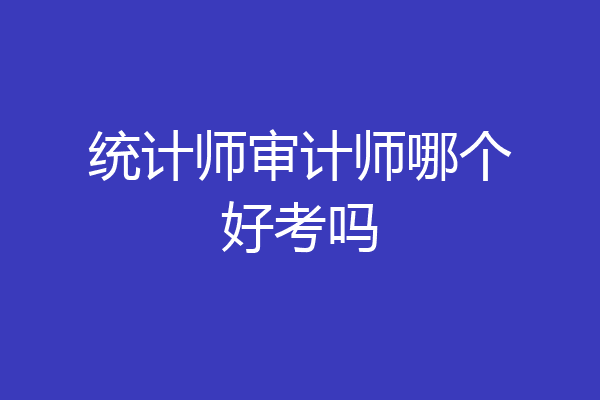 统计师审计师哪个好考吗