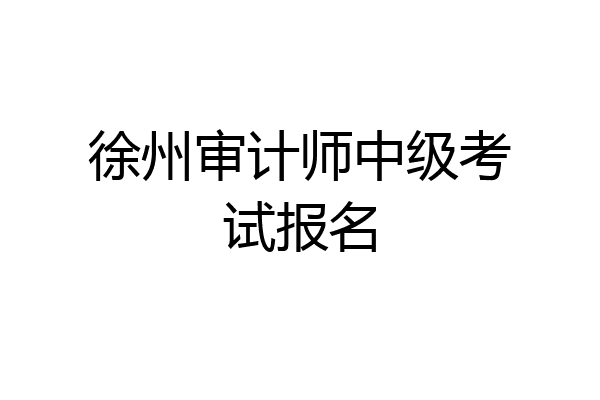 徐州审计师中级考试报名