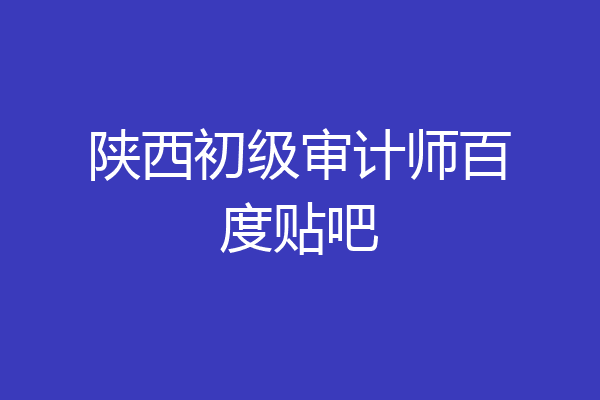 陕西初级审计师百度贴吧