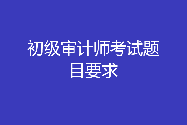 初级审计师考试题目要求