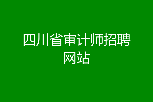 四川省审计师招聘网站