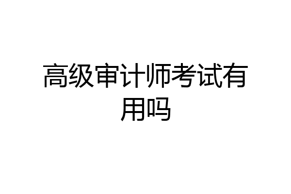 高级审计师考试有用吗