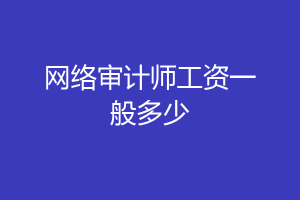 网络审计师工资一般多少