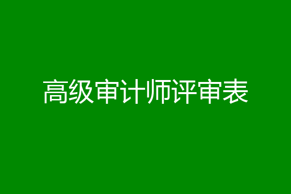 高级审计师评审表