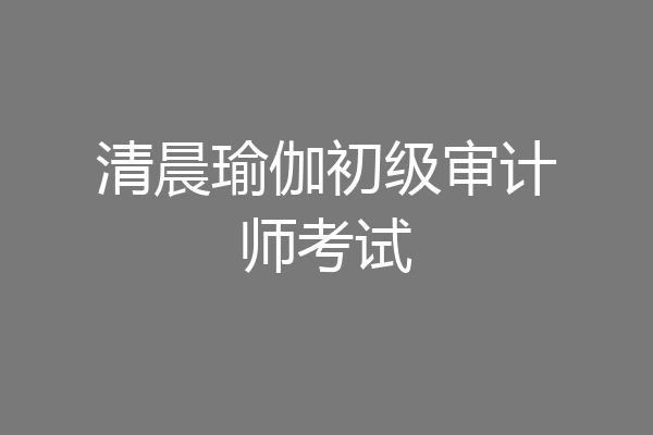 清晨瑜伽初级审计师考试