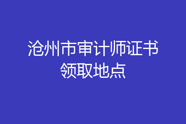 沧州市审计师证书领取地点