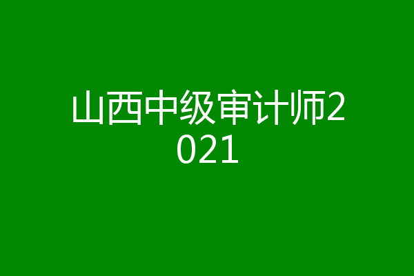 山西中级审计师2021