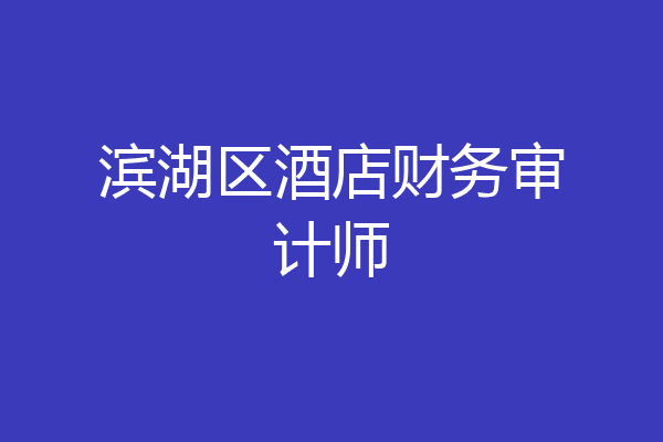 滨湖区酒店财务审计师