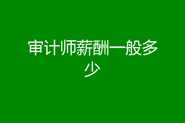 审计师薪酬一般多少