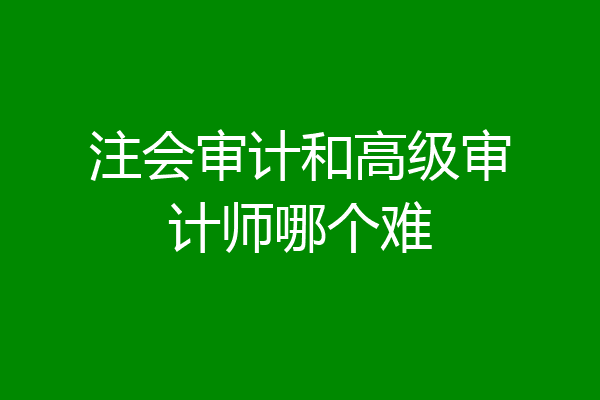 注会审计和高级审计师哪个难