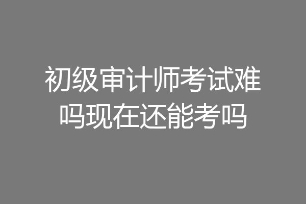 初级审计师考试难吗现在还能考吗