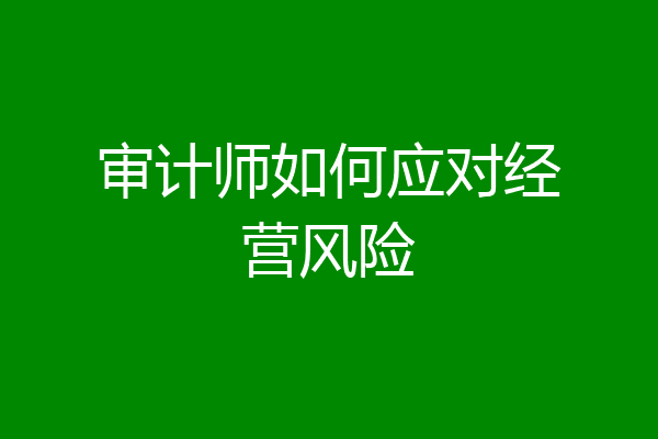 审计师如何应对经营风险