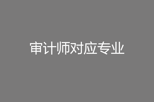 审计师对应专业