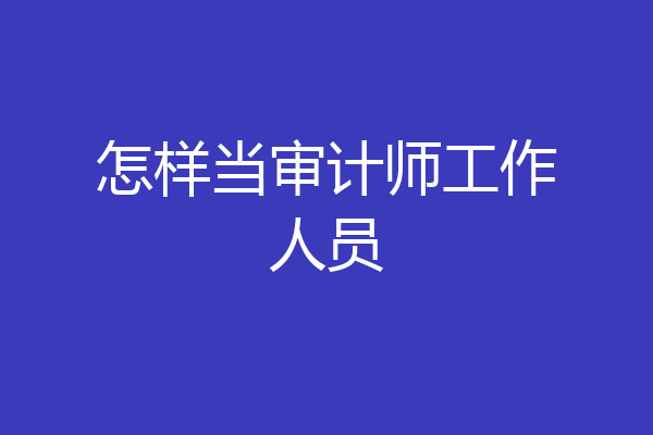 怎样当审计师工作人员