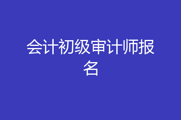 会计初级审计师报名