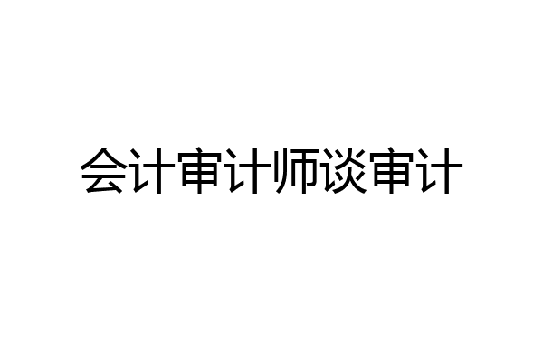 会计审计师谈审计