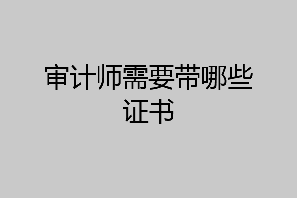 审计师需要带哪些证书