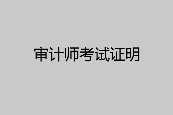 审计师考试证明