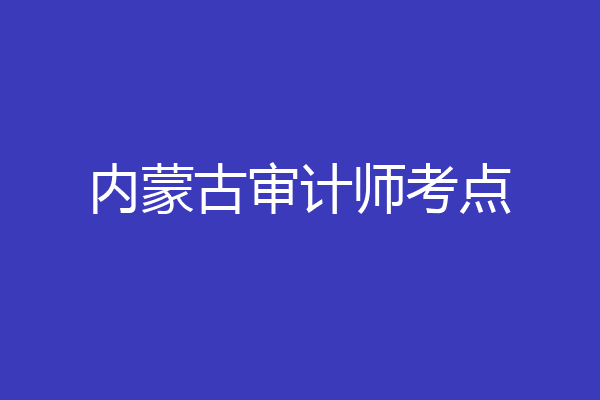 内蒙古审计师考点
