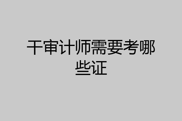 干审计师需要考哪些证
