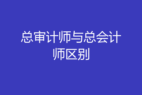总审计师与总会计师区别