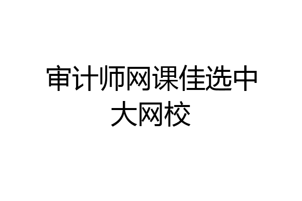 审计师网课佳选中大网校
