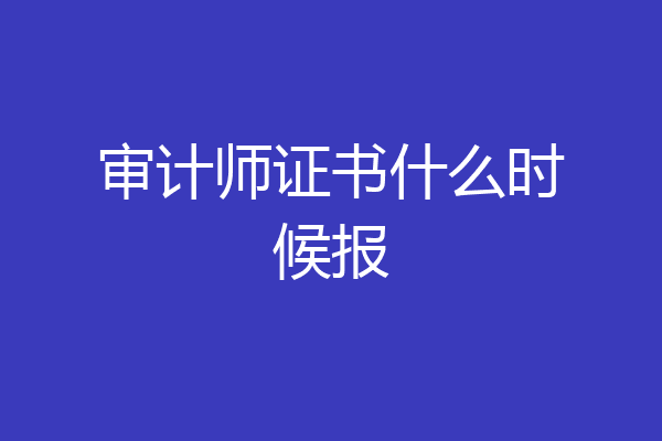 审计师证书什么时候报