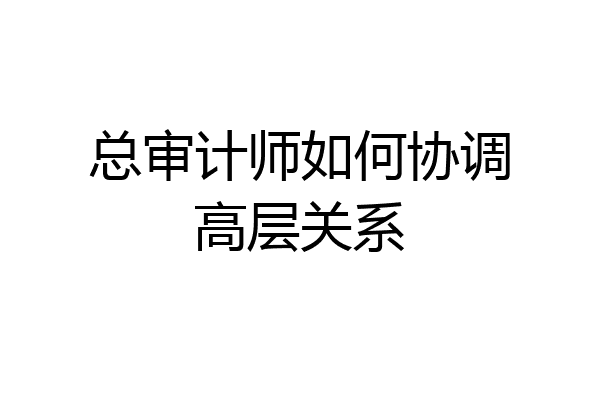 总审计师如何协调高层关系