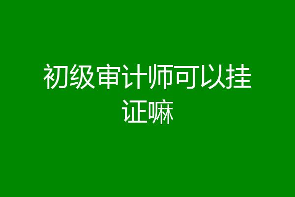 初级审计师可以挂证嘛