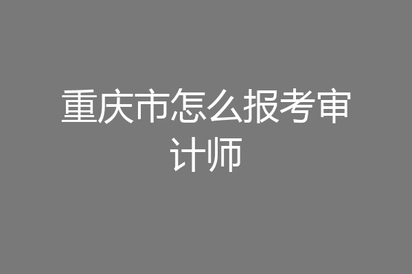 重庆市怎么报考审计师
