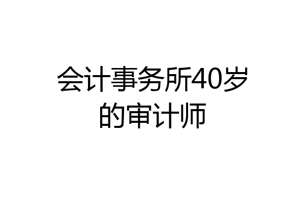 会计事务所40岁的审计师